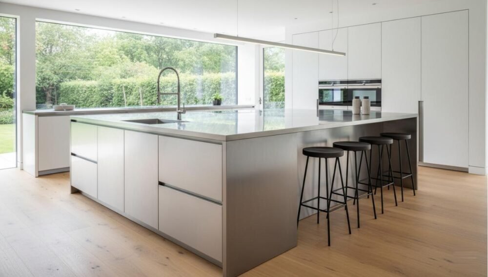 Kitchen Island Seating Storage Stainless Steel