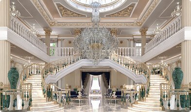 Luxury Hotel Grand Foyer Staircase