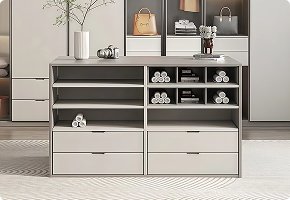 Luxury Walk In Closet Island Storage