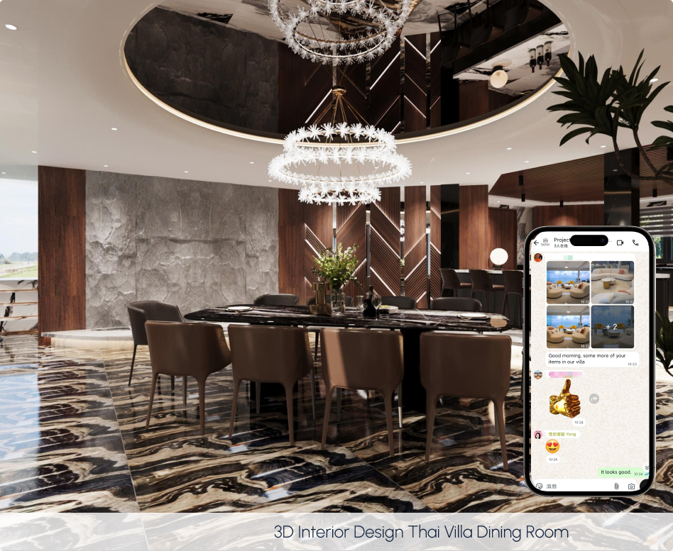 Thai Villa Dining Room 3d Interior