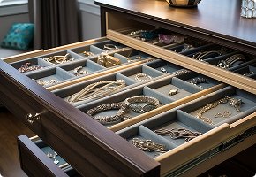 Velvet Lined Jewelry Drawer Dividers