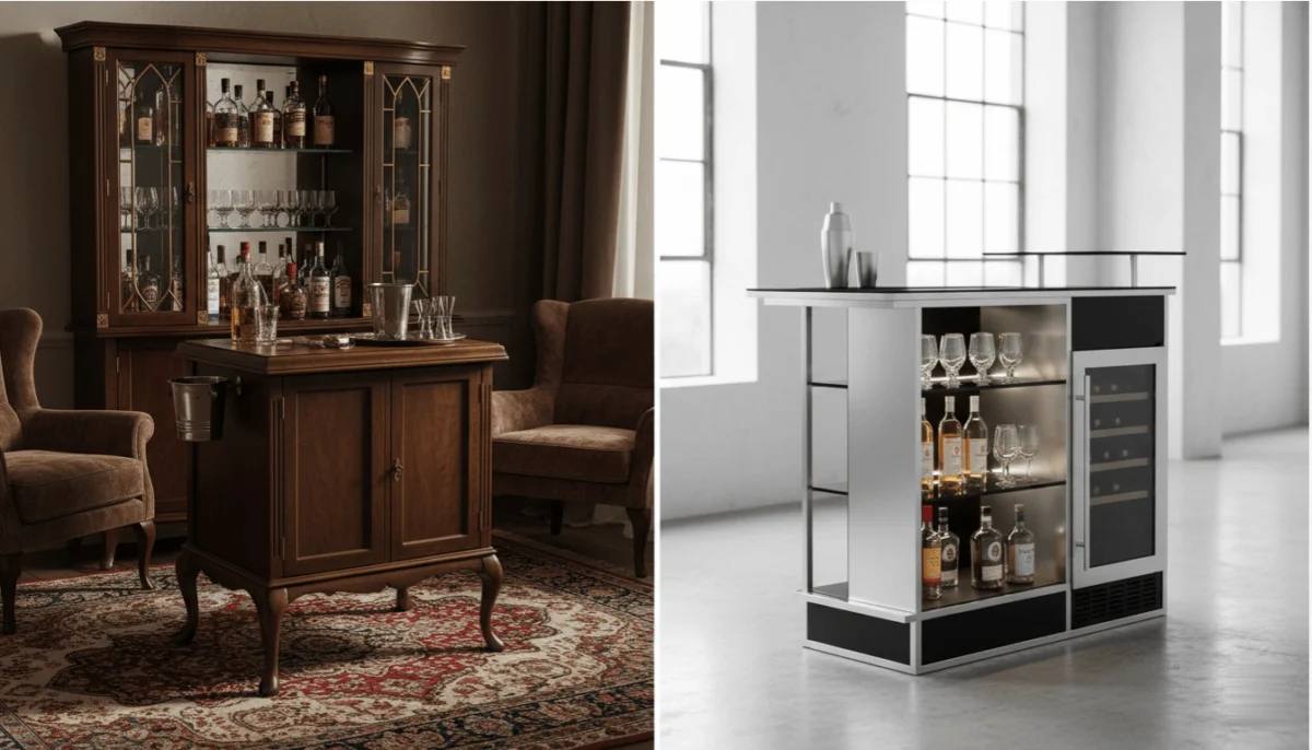 Vintage Wooden Bar Cabinet Vs Modern