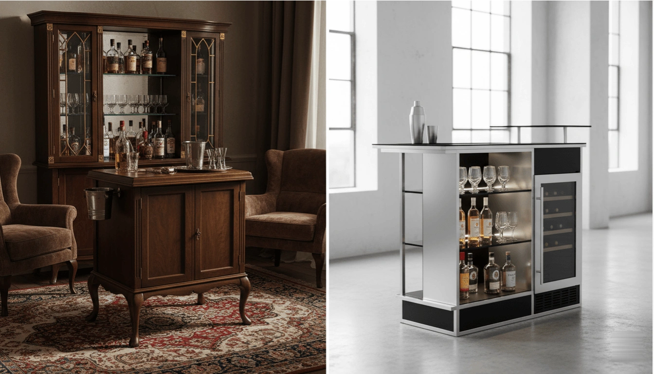 Vintage Wooden Bar Cabinet Vs Modern