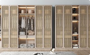 Wabi Sabi Style Closet Rattan Texture
