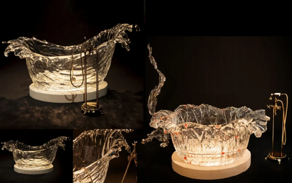 Bespoke Sculpted Crystal Bathtub For Luxury Spa Bathrooms