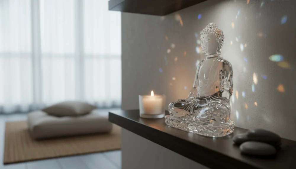 Crystal Budda Decor Statue