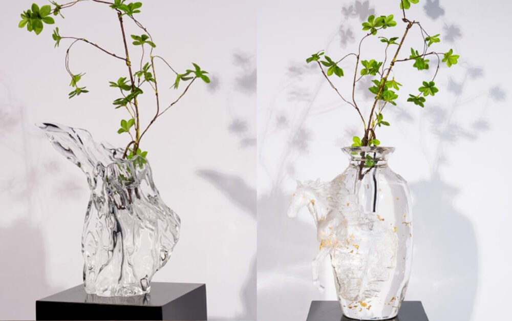 Crystal Sculpture Accent Vase