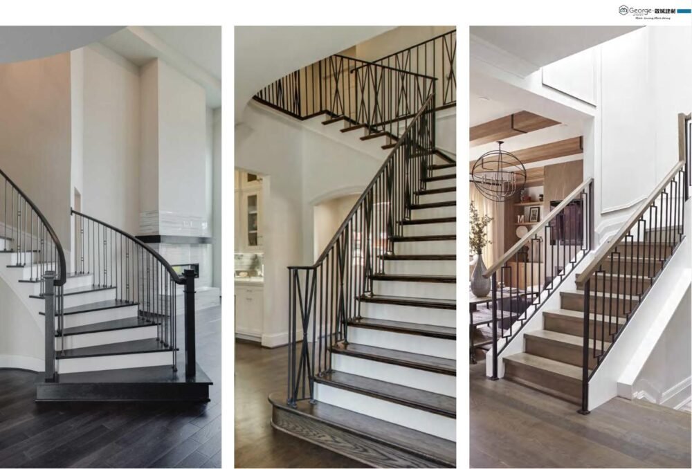 Modern Wrought Iron Handrails Indoor Staircases