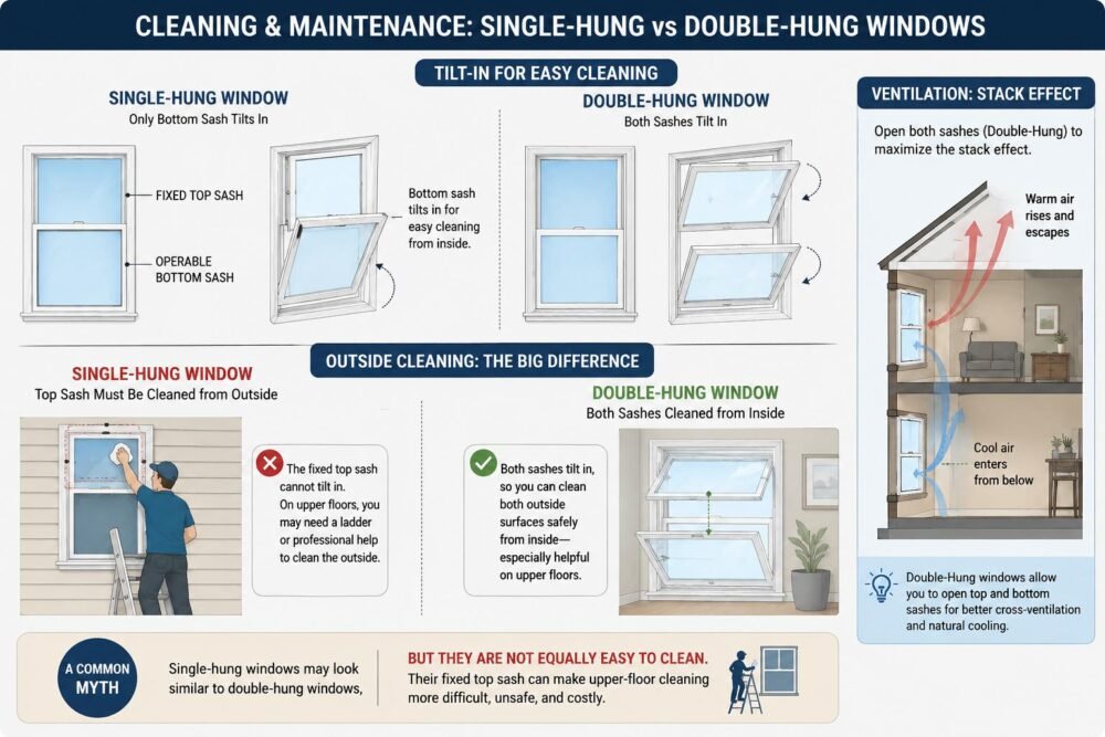 Single Hung Vs Double Hung Window Diagram