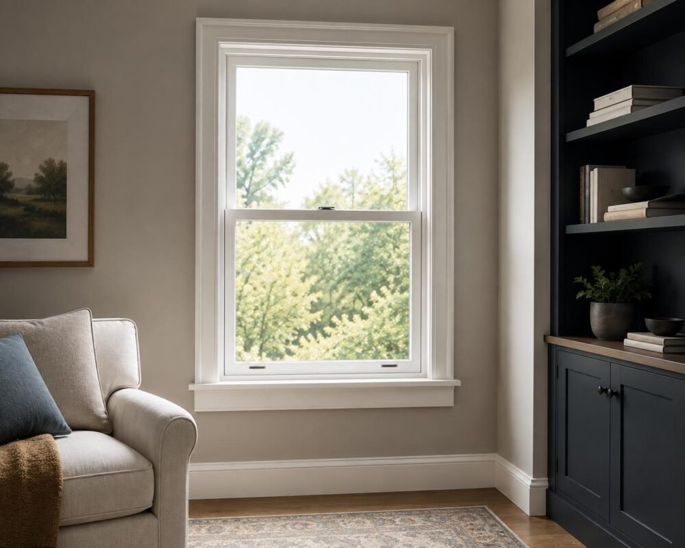 Single Hung Window Modern Study Room